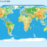 Harta lumii fizico-geografica, politica, Aquila